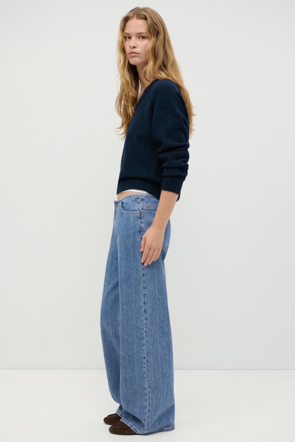 MANGO TEEN wide leg jeans - mediumblauw