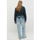 MANGO TEEN gebreide gestreepte trui - donkerblauw