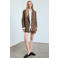 Mango geruite double breasted blazer - bruin