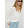 MANGO TEEN blousetop met smockwerk - wit