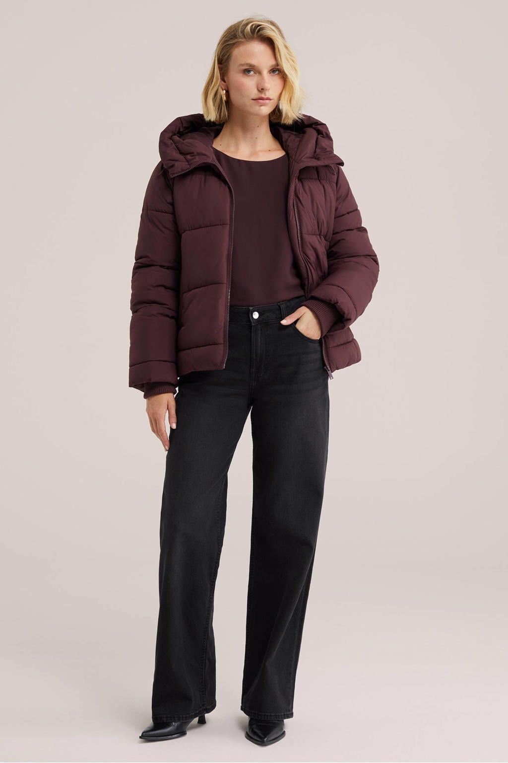 WE Fashion winterjas - donkerrood