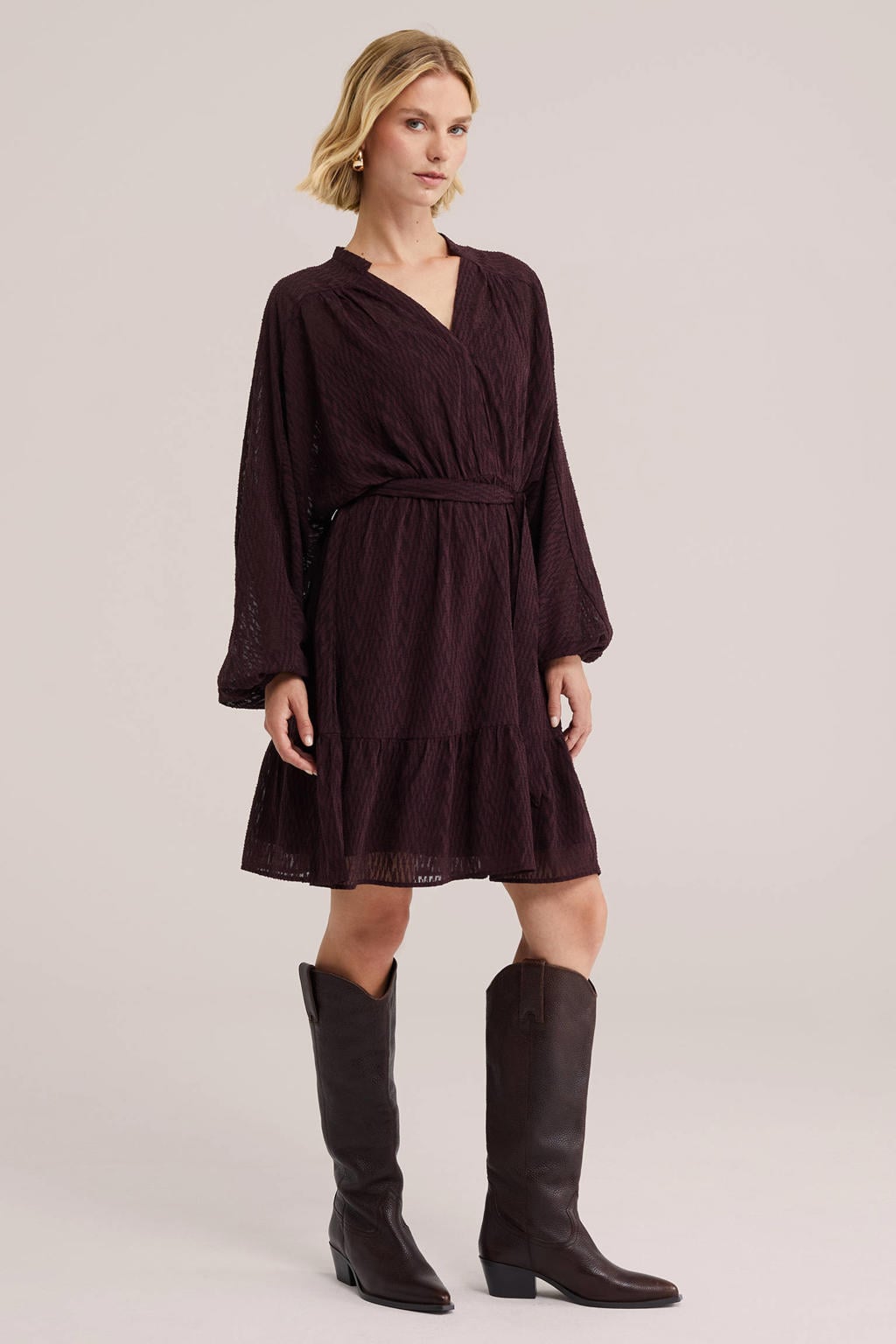 WE Fashion korte jurk - aubergine