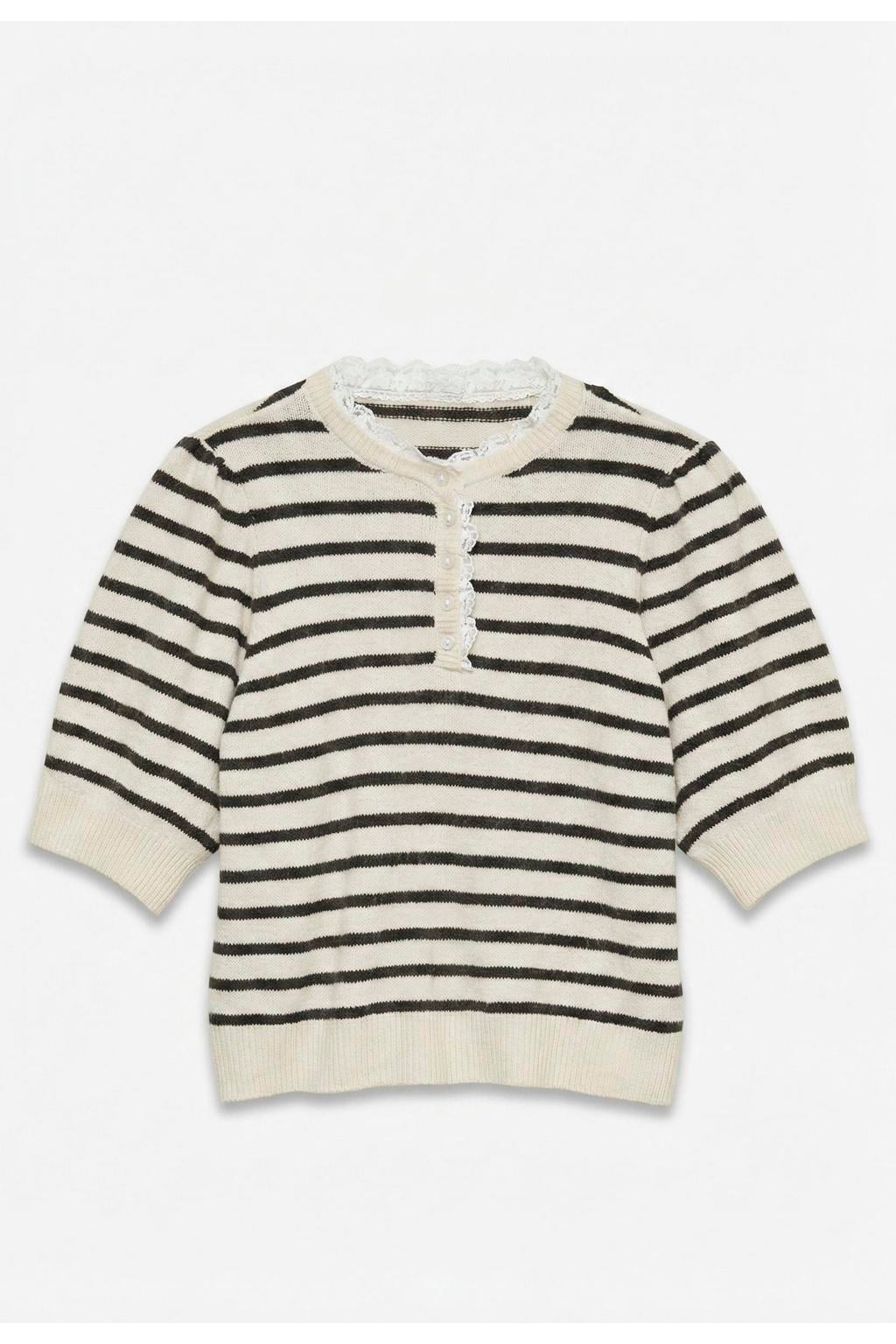 VERO MODA gestreepte pullover - ecru