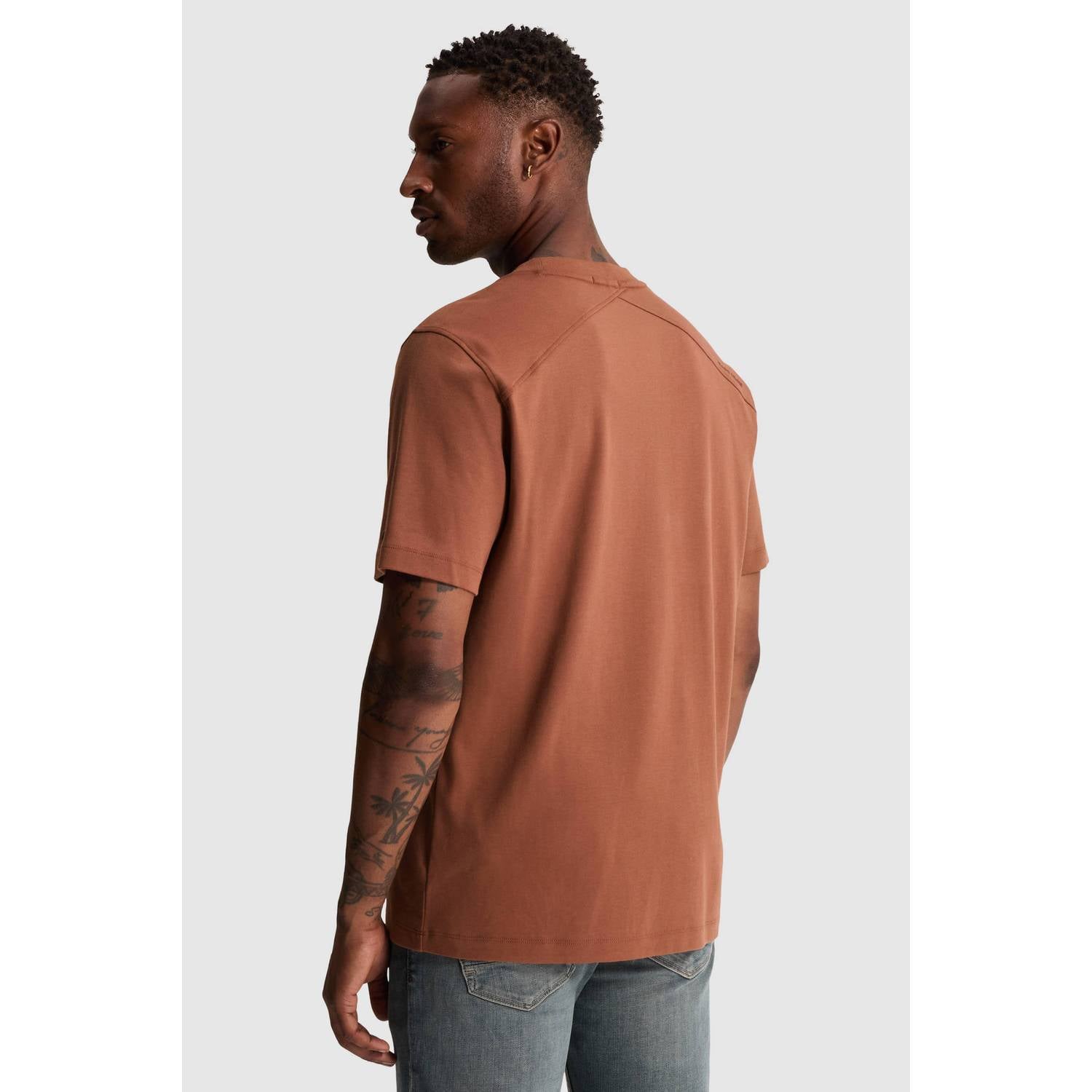 Cast Iron regular fit T-shirt roodbruin