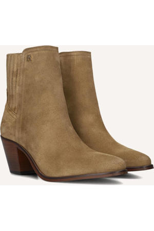 Enkellaarsjes Western Mid Heel S Camel