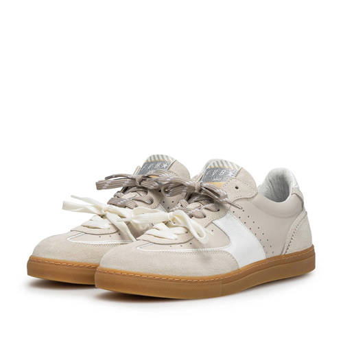 Floris van Bommel Minni suède sneaker gebroken wit