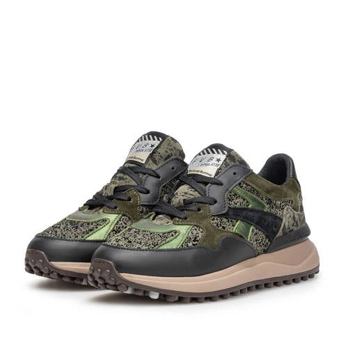 Floris van Bommel Noppi suède sneaker donkergroen