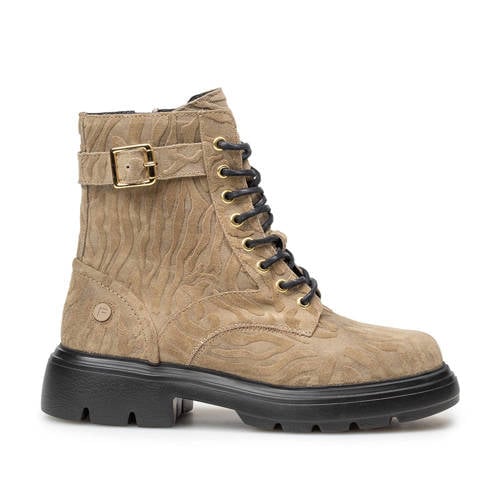 Floris van Bommel Bayli suède veterboot taupe