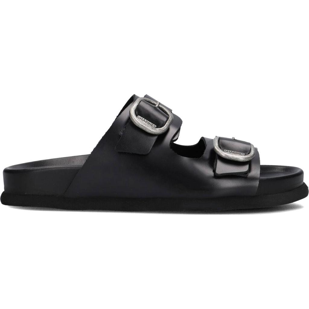 Shabbies Amsterdam Slippers Inga Buckles Zwart