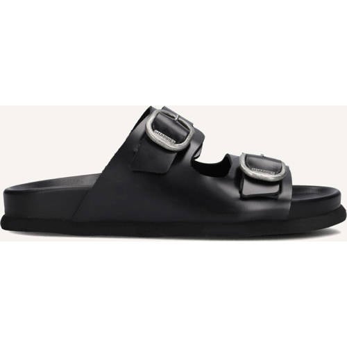 Shabbies Amsterdam Slippers Inga Buckles Zwart