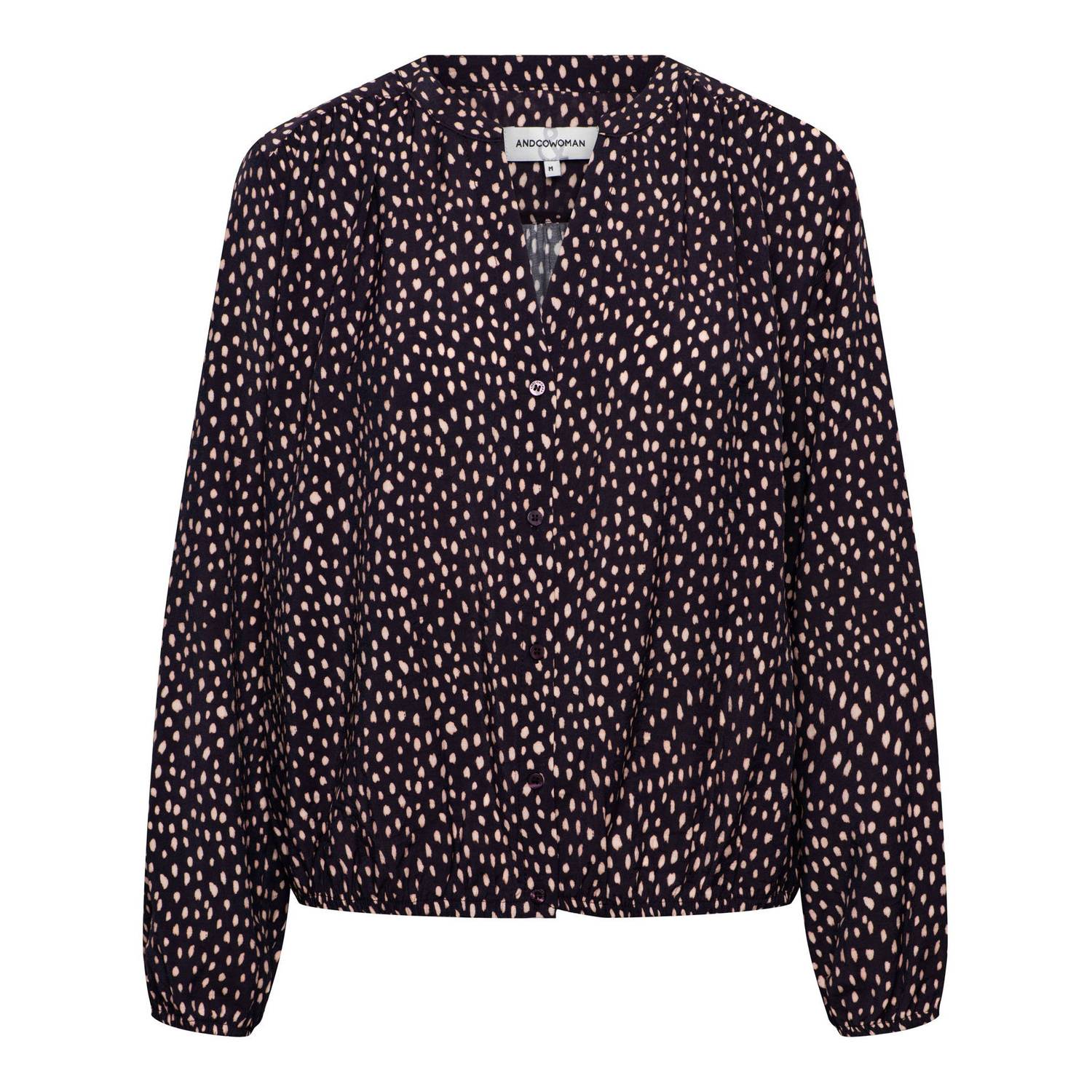 &Co Woman blouse met stippen donkerpaars