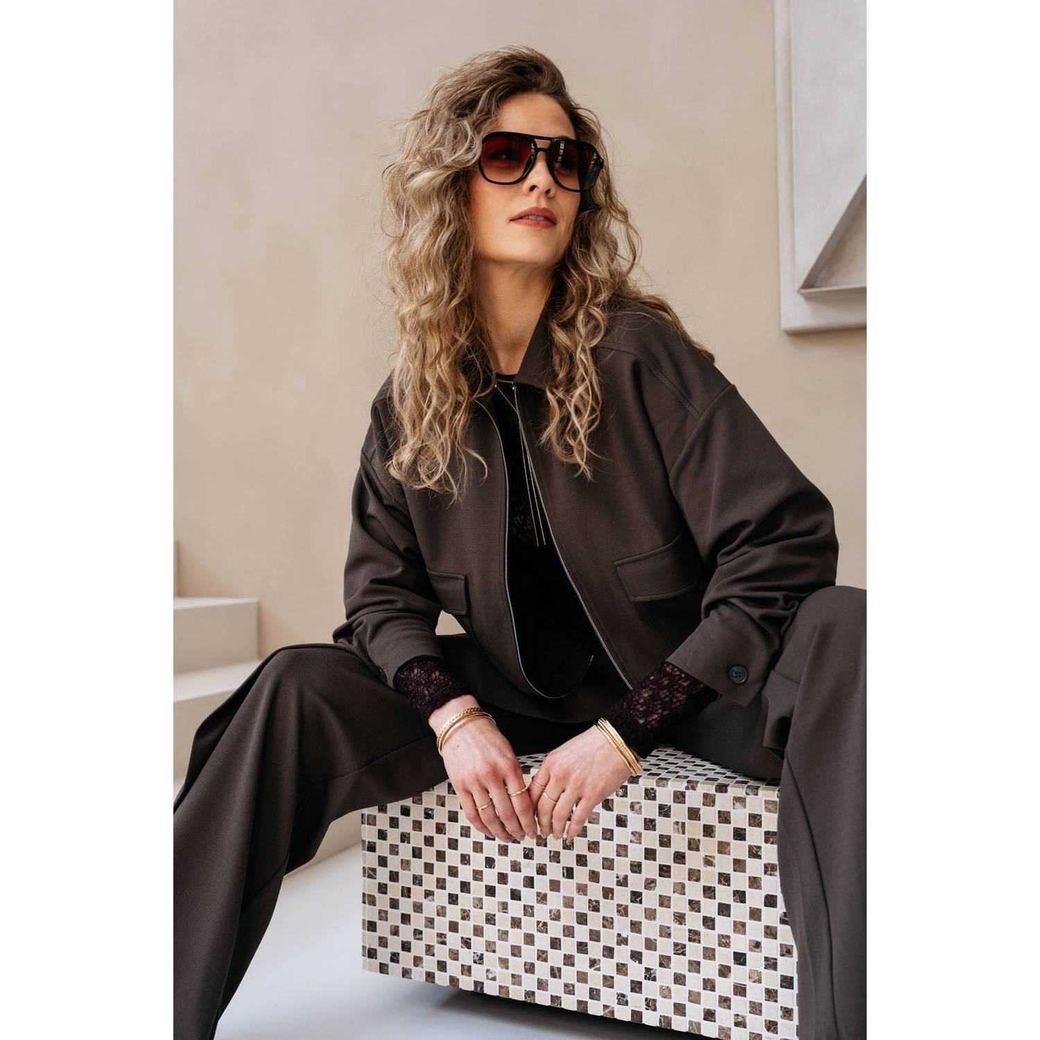 &Co Woman jas donkergroen