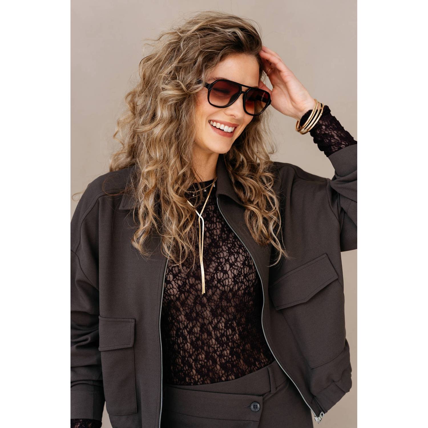 &Co Woman jas donkergroen
