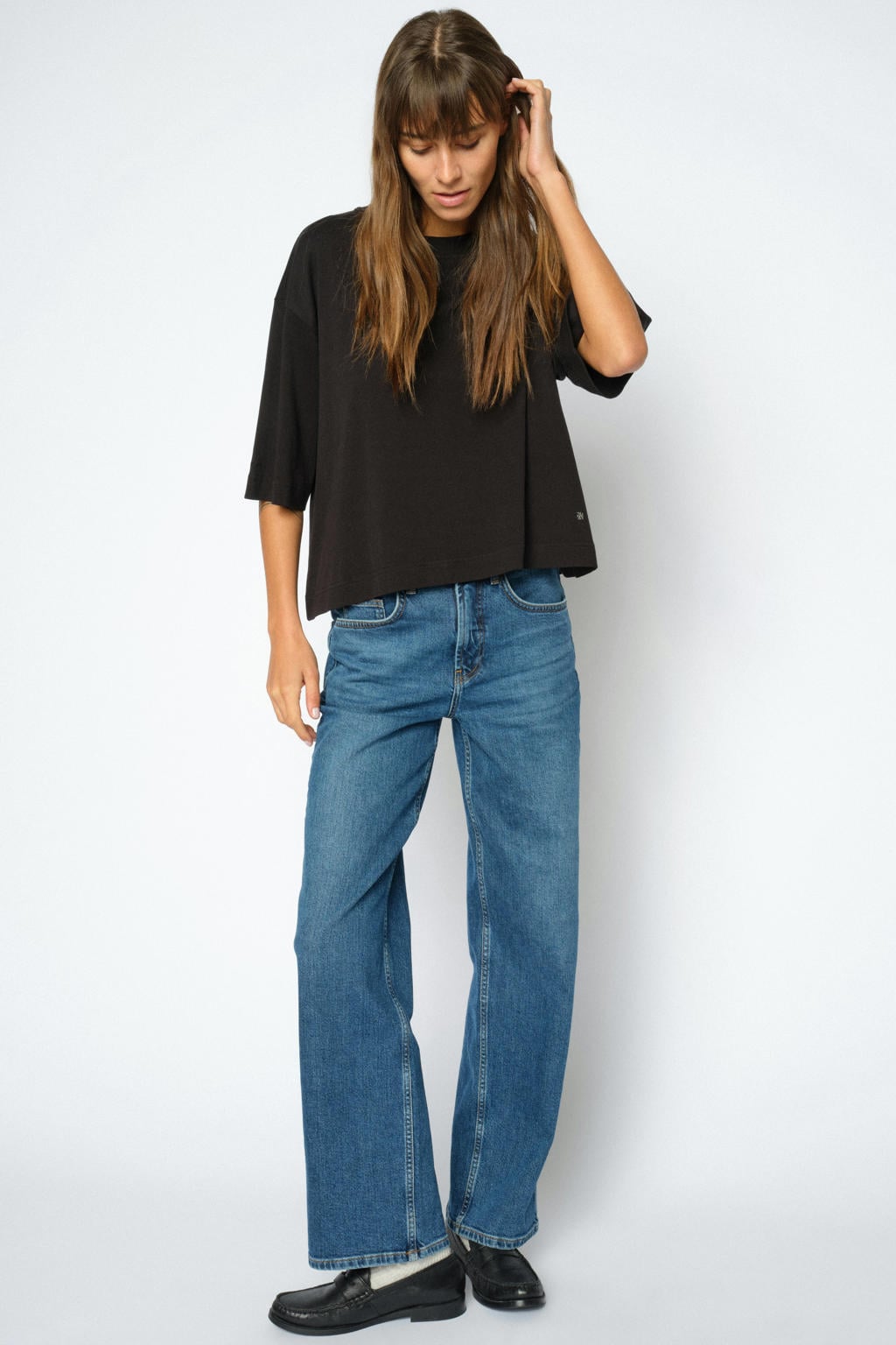 Mos Mosh high waist regular fit jeans - medium blue denim