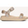 Woden Sandalen Line Glitter Beige