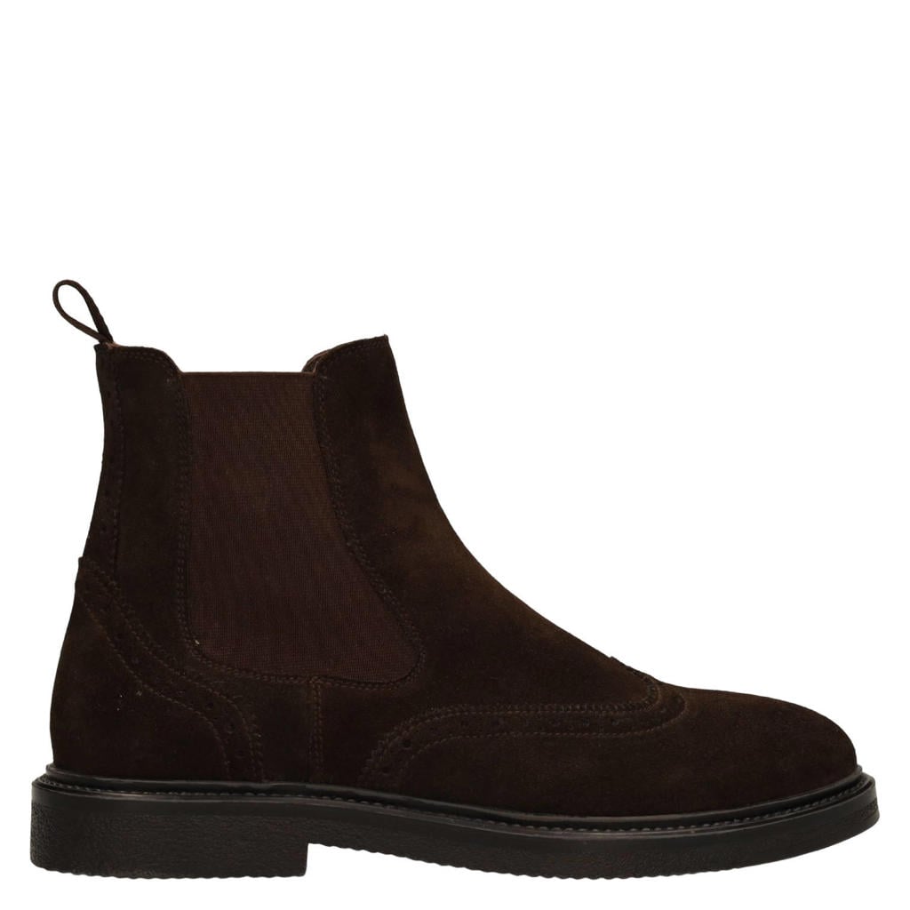 Donkerblauwe heren Manfield suède chelsea boots - met elastische inzet