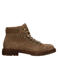 Manfield suède veterboots met profielzool - taupe