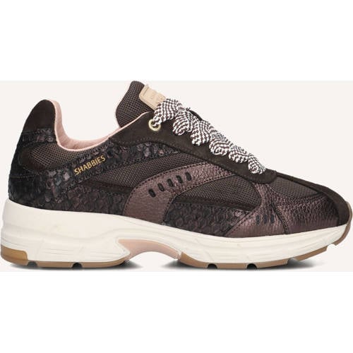 Shabbies Amsterdam Sneakers Celia Race Bruin