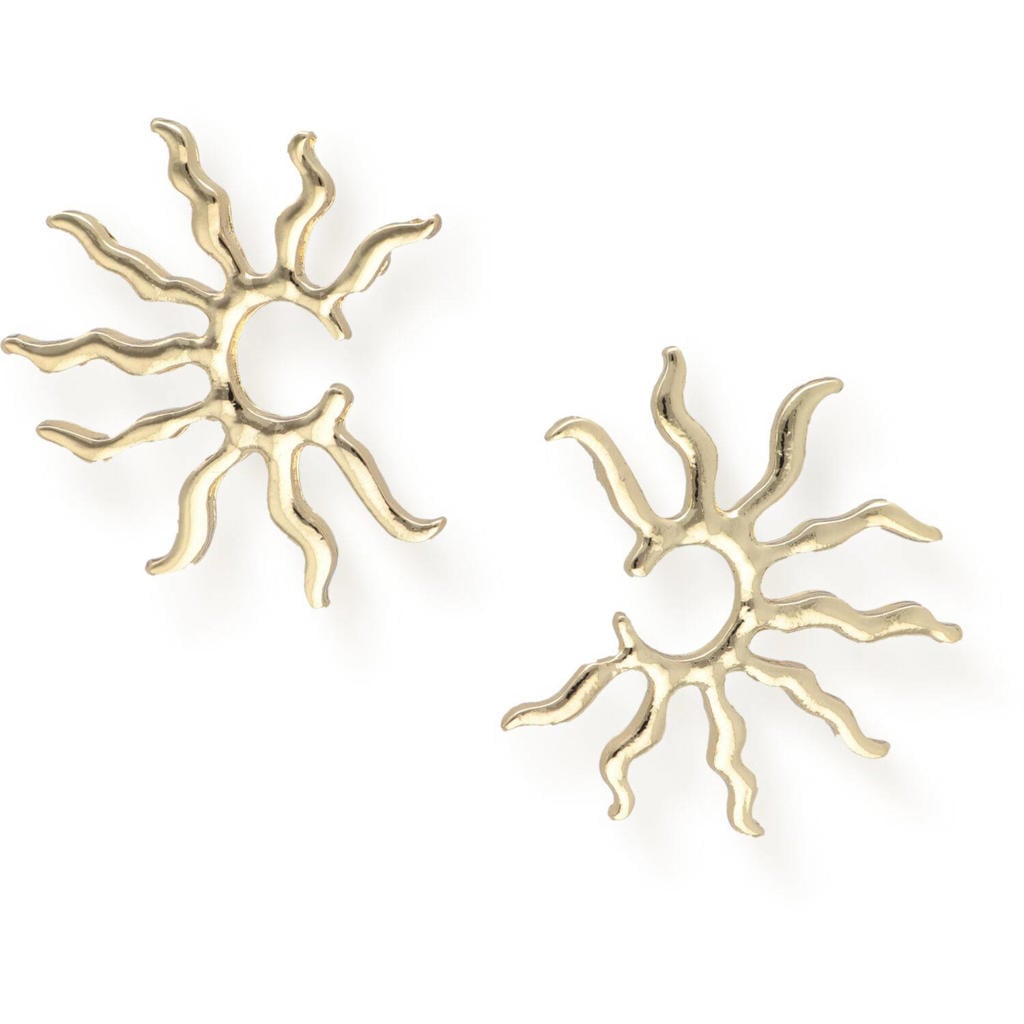 Notre-V Sieraden Earring Half Suns Goudkleurig - One size