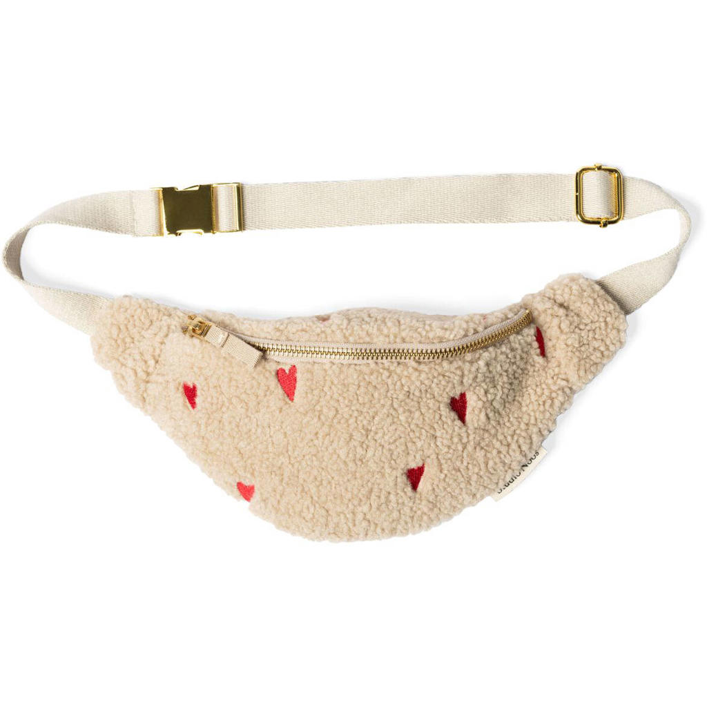 Studio Noos Heuptassen Teddy Hearts Mini Fanny Pack Beige - One size