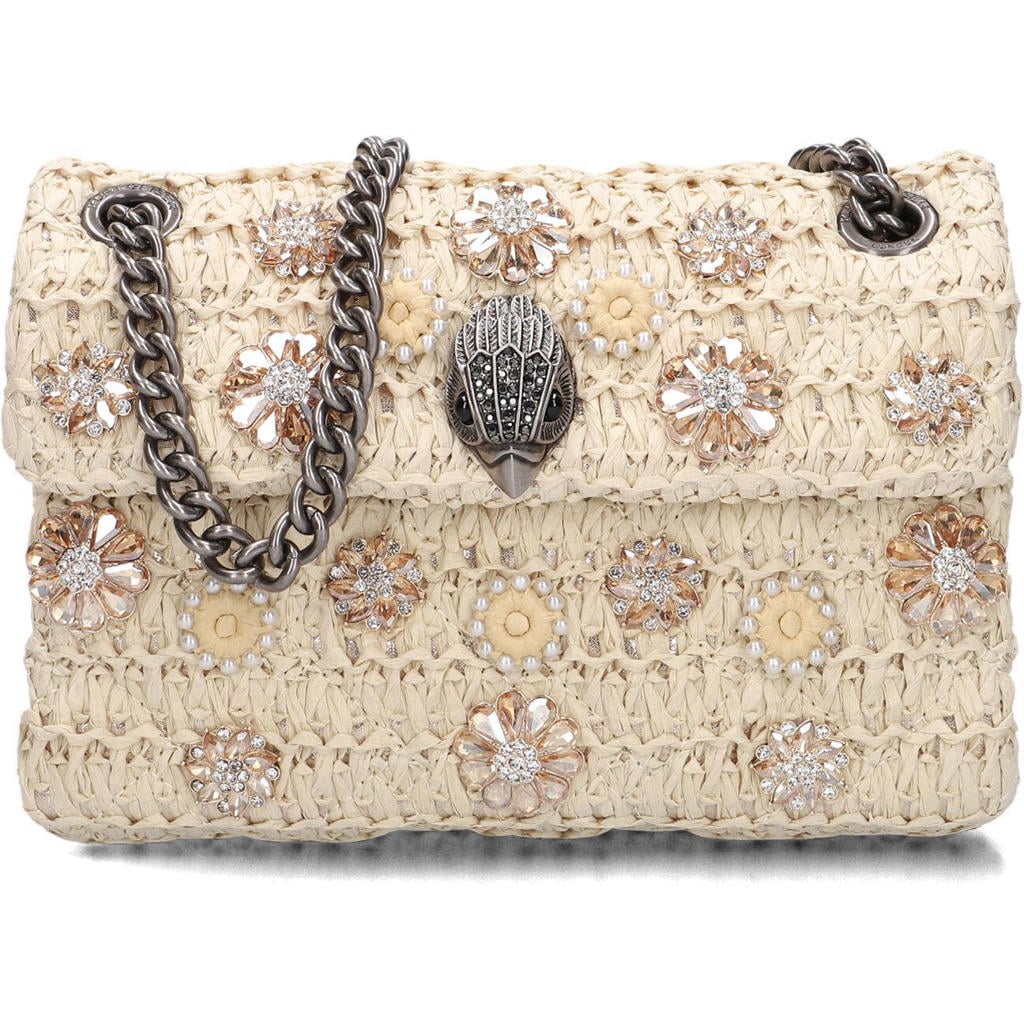 Kurt Geiger Schoudertassen Raffia Mini Kensington Creme - One size