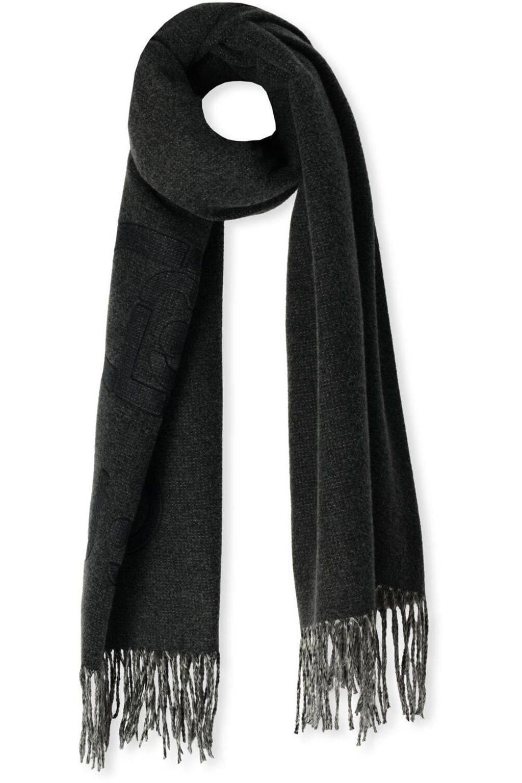 Liu Jo Sjaals Stola Oval Monogram Grijs - One size