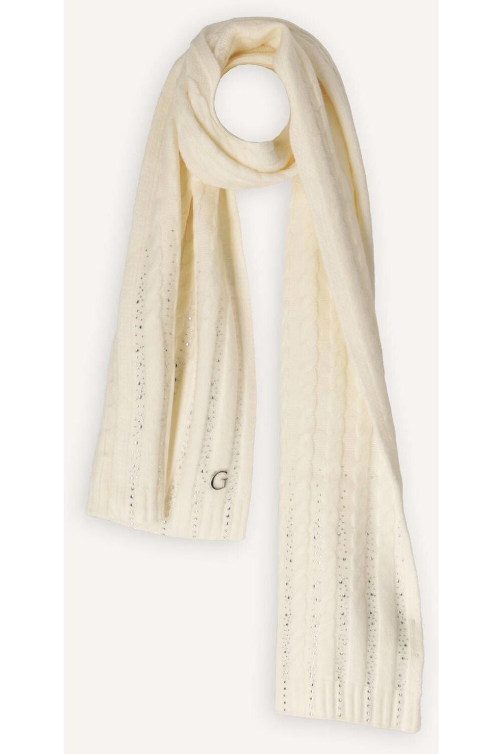 GUESS Sjaals Knitted Scarf 30x165 Creme