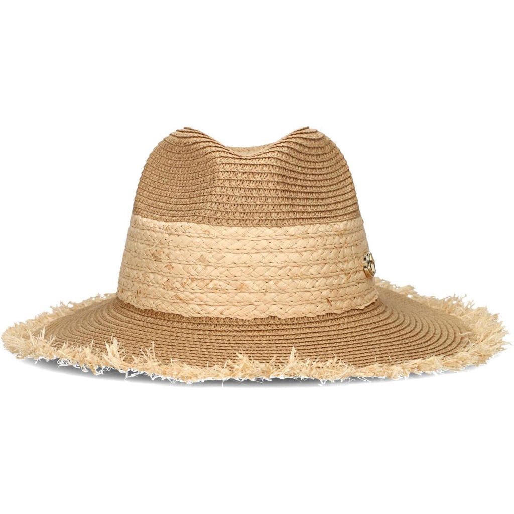 GUESS Hoeden Ofelia Raffia Fedora Zand