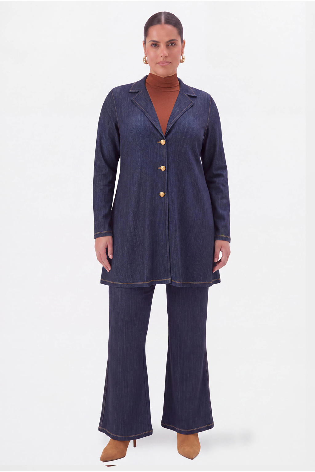 YOEK dolce blazer Plus Size - dark blue denim