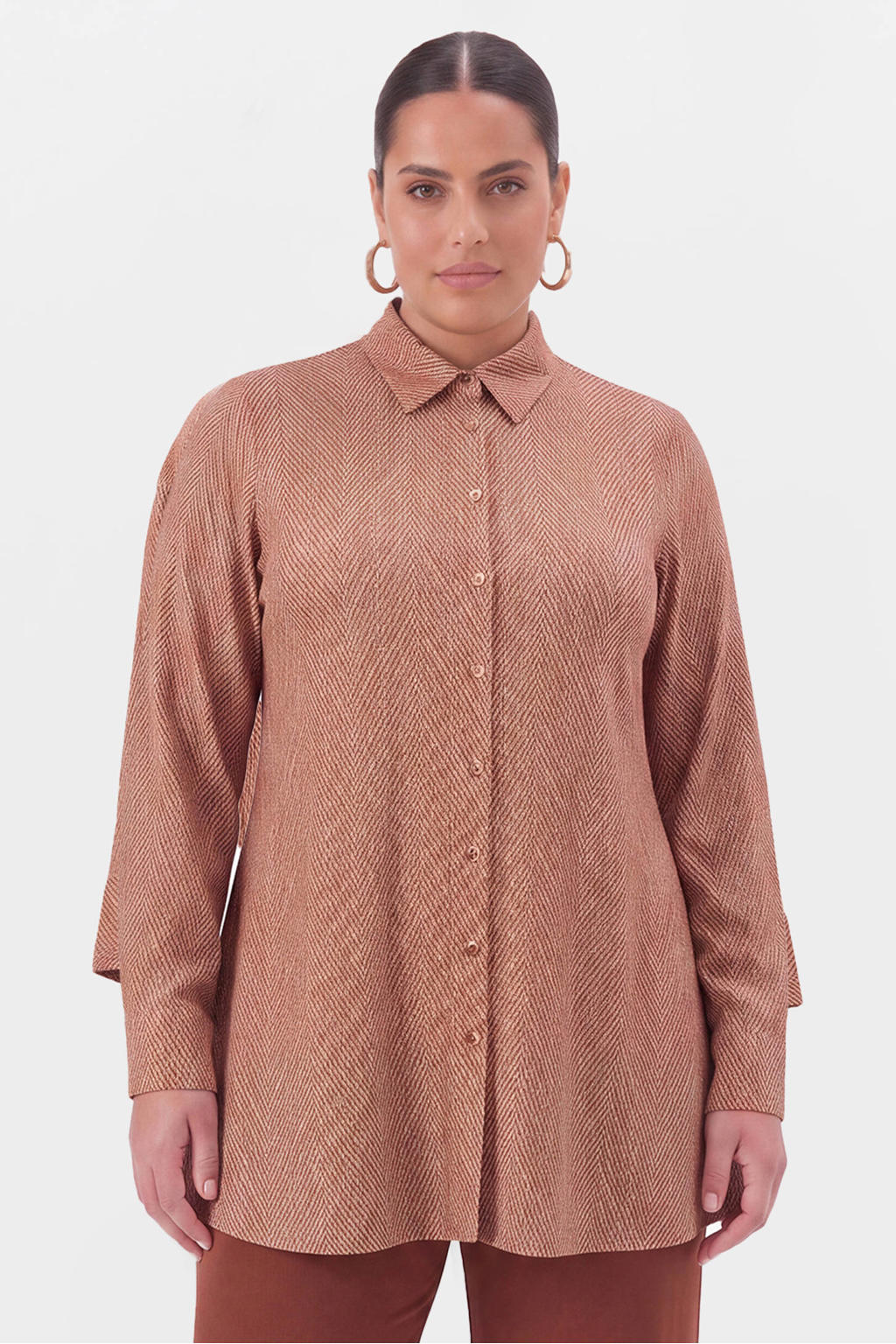 YOEK T-shirt Plus Size - donkerbruin