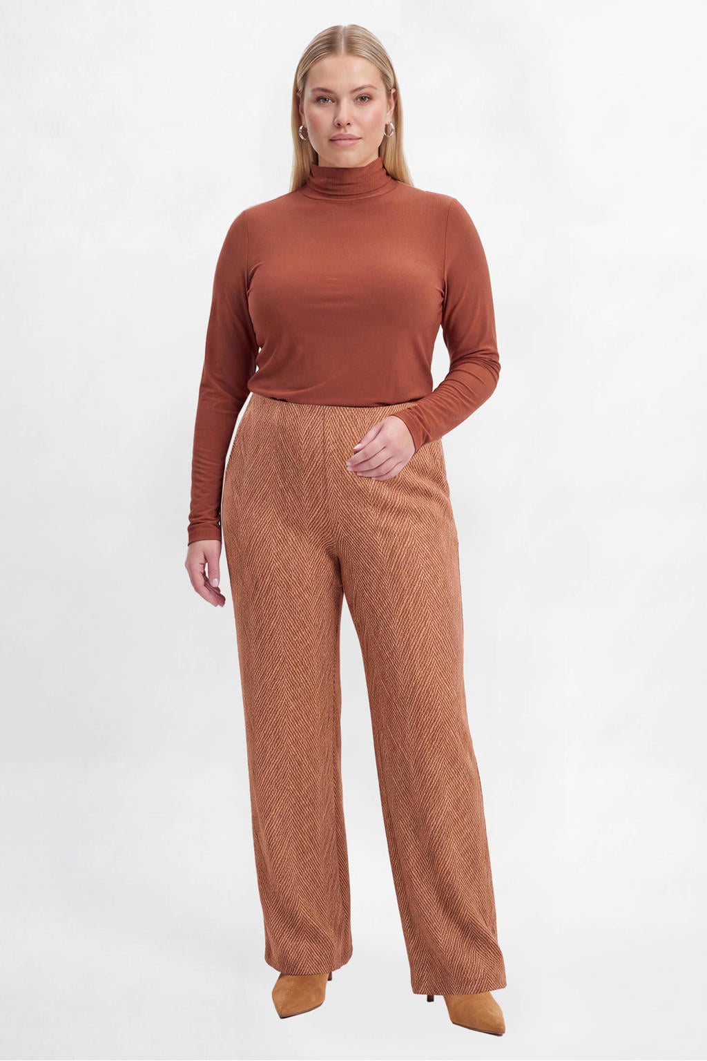 YOEK broek Plus Size - donkerbruin