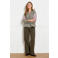 LOLALIZA geruite blouse met borduursels - kaki
