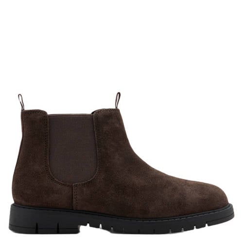 Mango Kids suède enkelboots donkerbruin