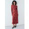 Mango gebloemde bodycon jurk - rood