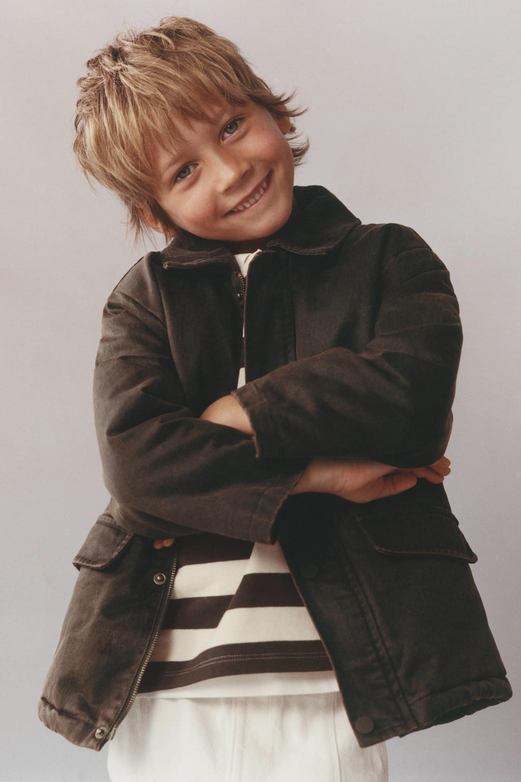 Mango Kids corduroy tussenjas - donkerbruin