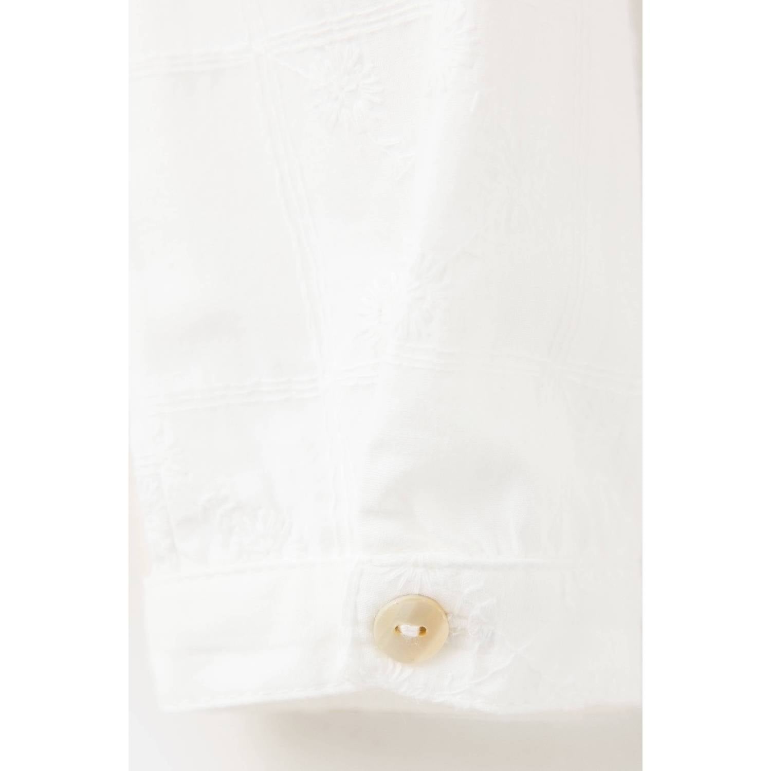 Mango Kids rechtvallende blouse met borduursels wit