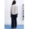 FRNCH geruite blouse met franjes - crème
