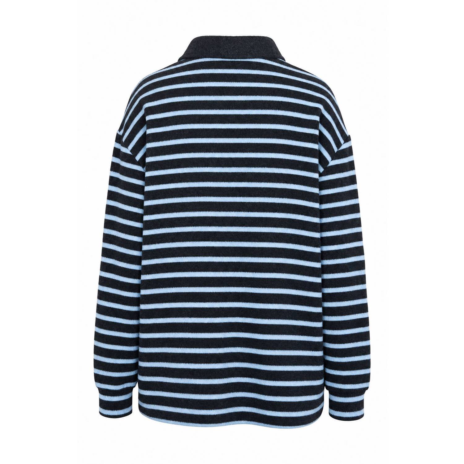 FRNCH gestreepte gebreide trui blauw