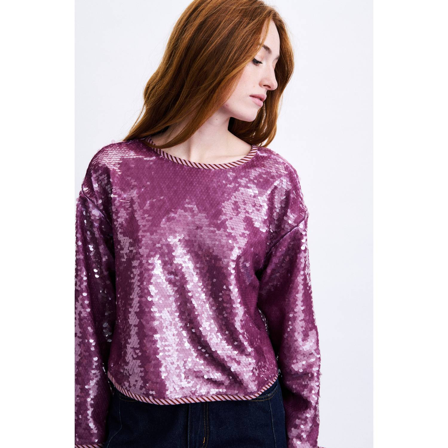 FRNCH top met pailletten roze