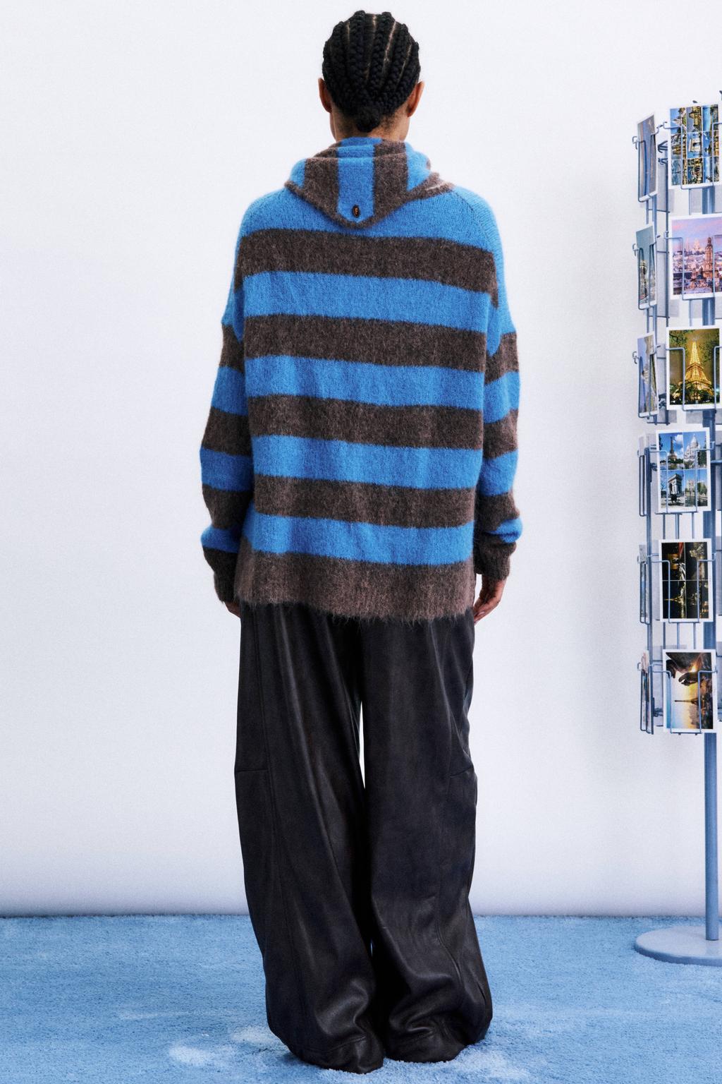 FRNCH gebreide gestreepte trui met wol - blauw