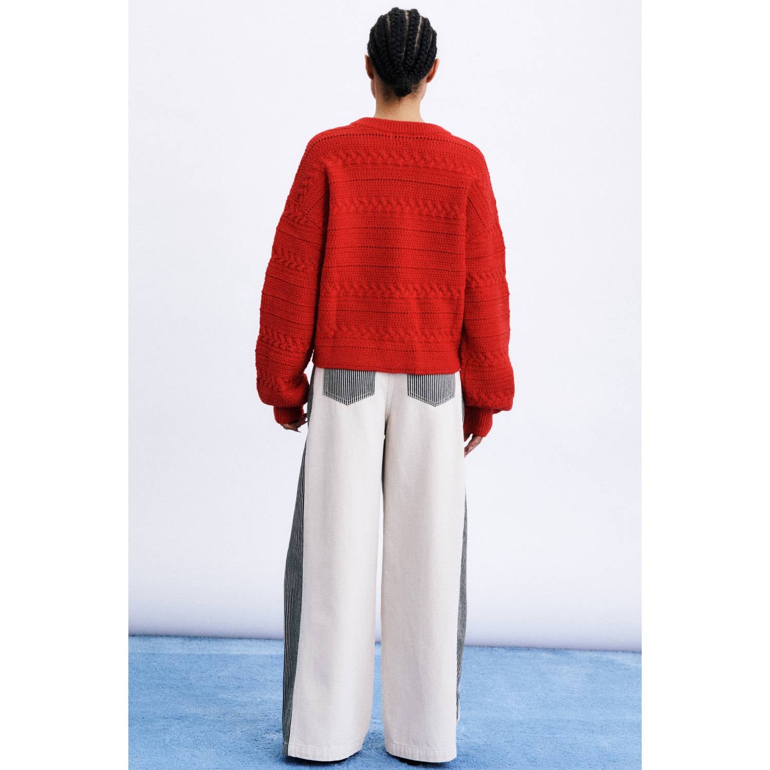 FRNCH wollen gebreid vest rood