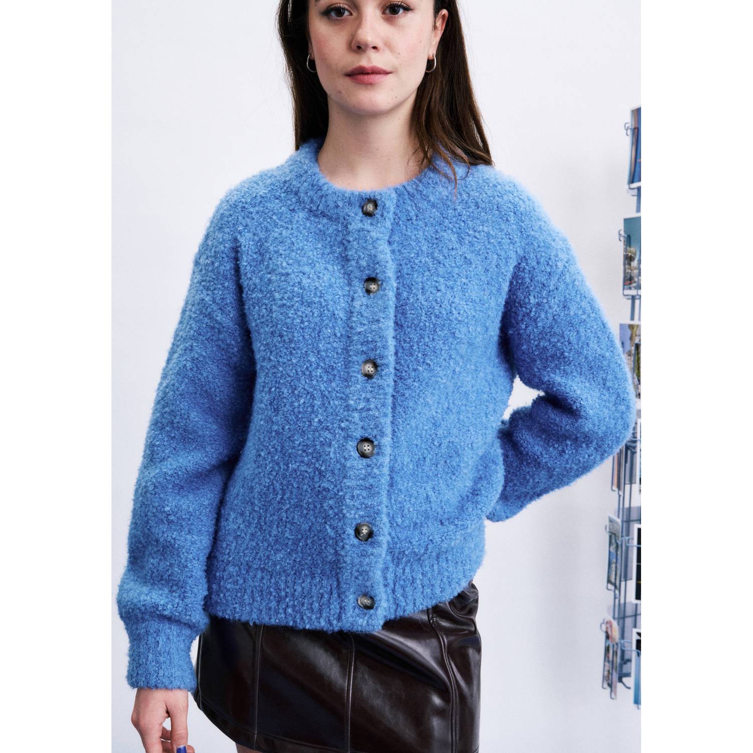 FRNCH wollen gebreid vest blauw