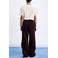 FRNCH high waist wide leg broek - bordeauxrood