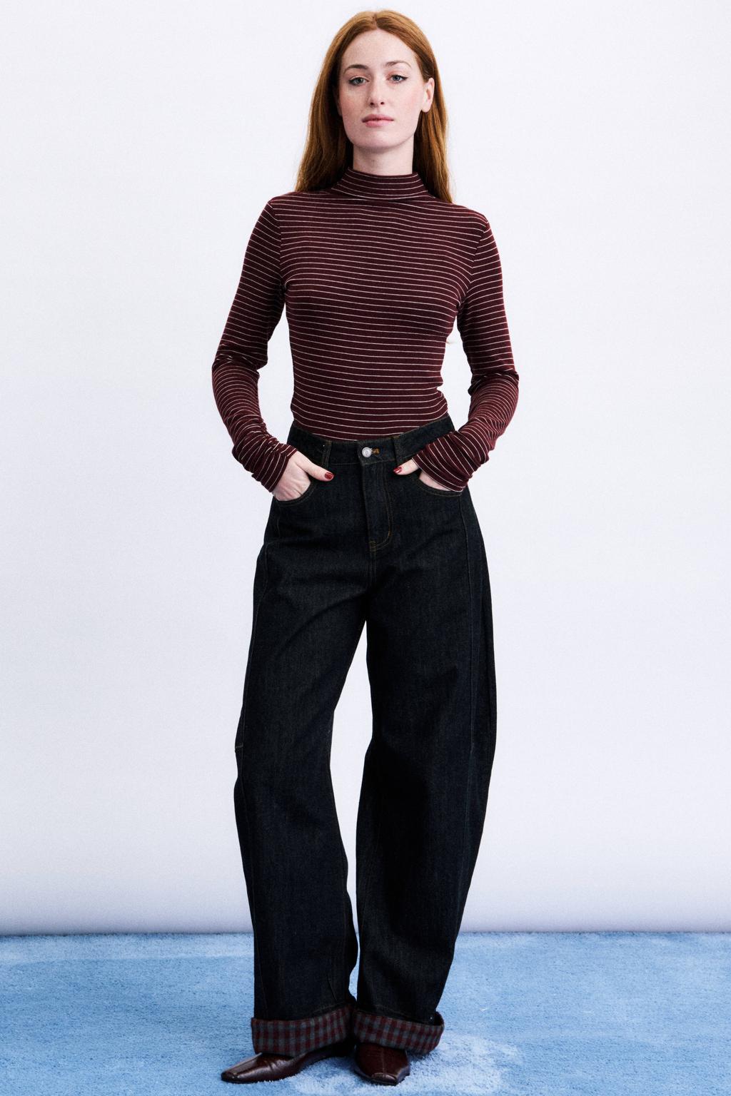 FRNCH wide leg jeans - donkerblauw denim