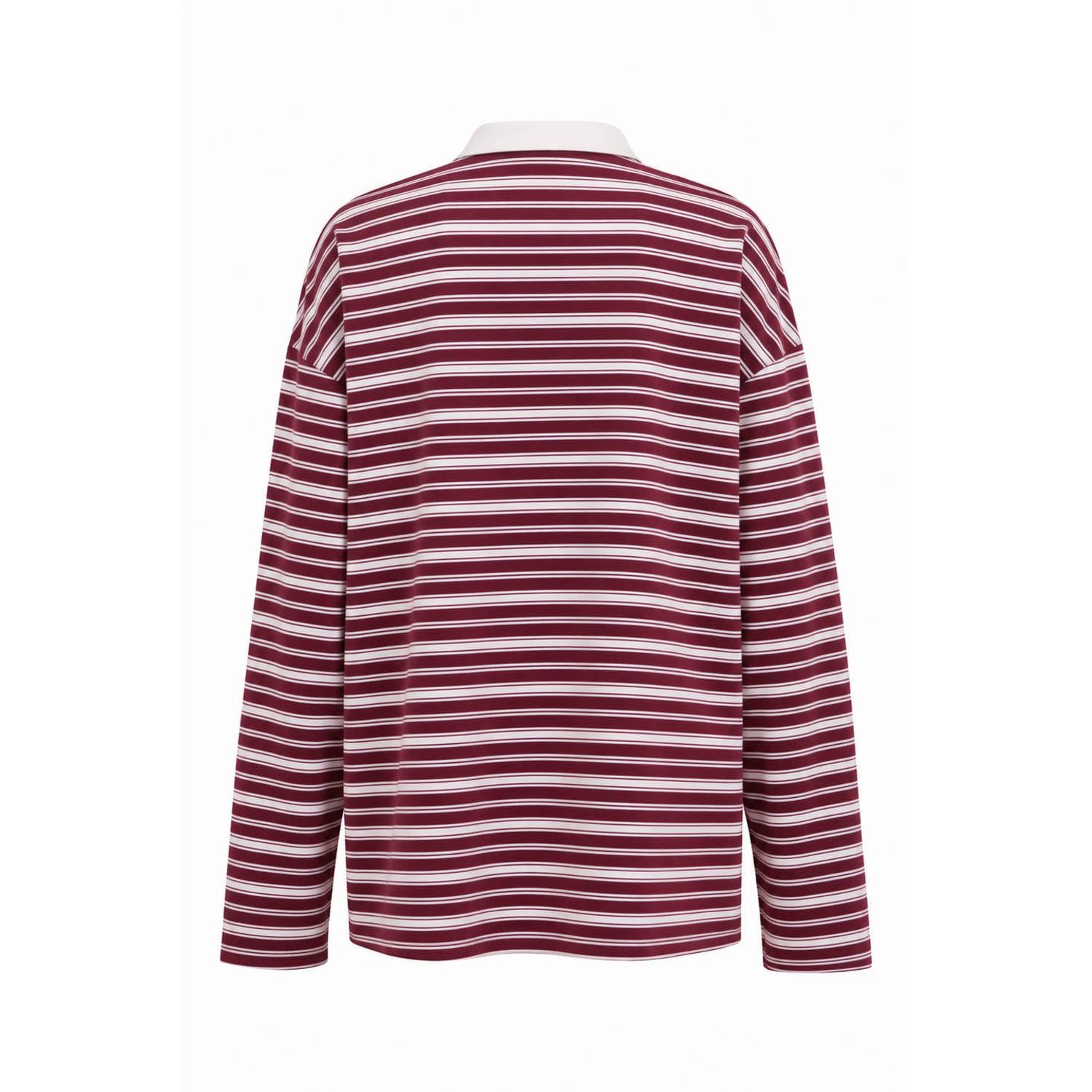 FRNCH gestreepte top bordeauxrood