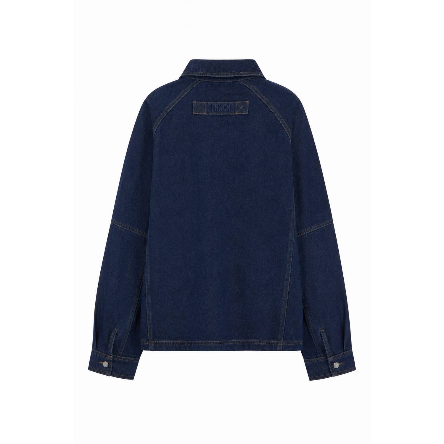 FRNCH denim oversized top dark blue denim