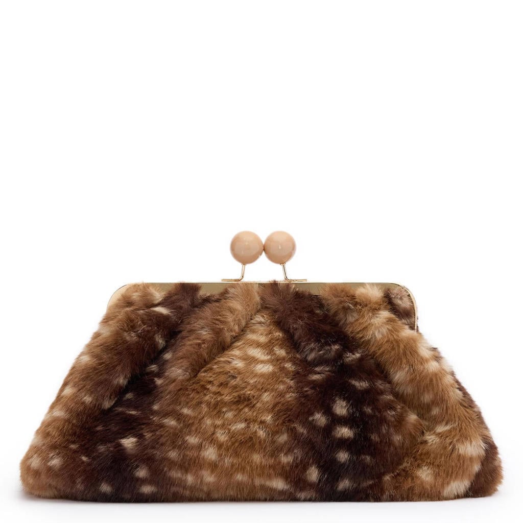 Manfield clutch met bambi print bruin