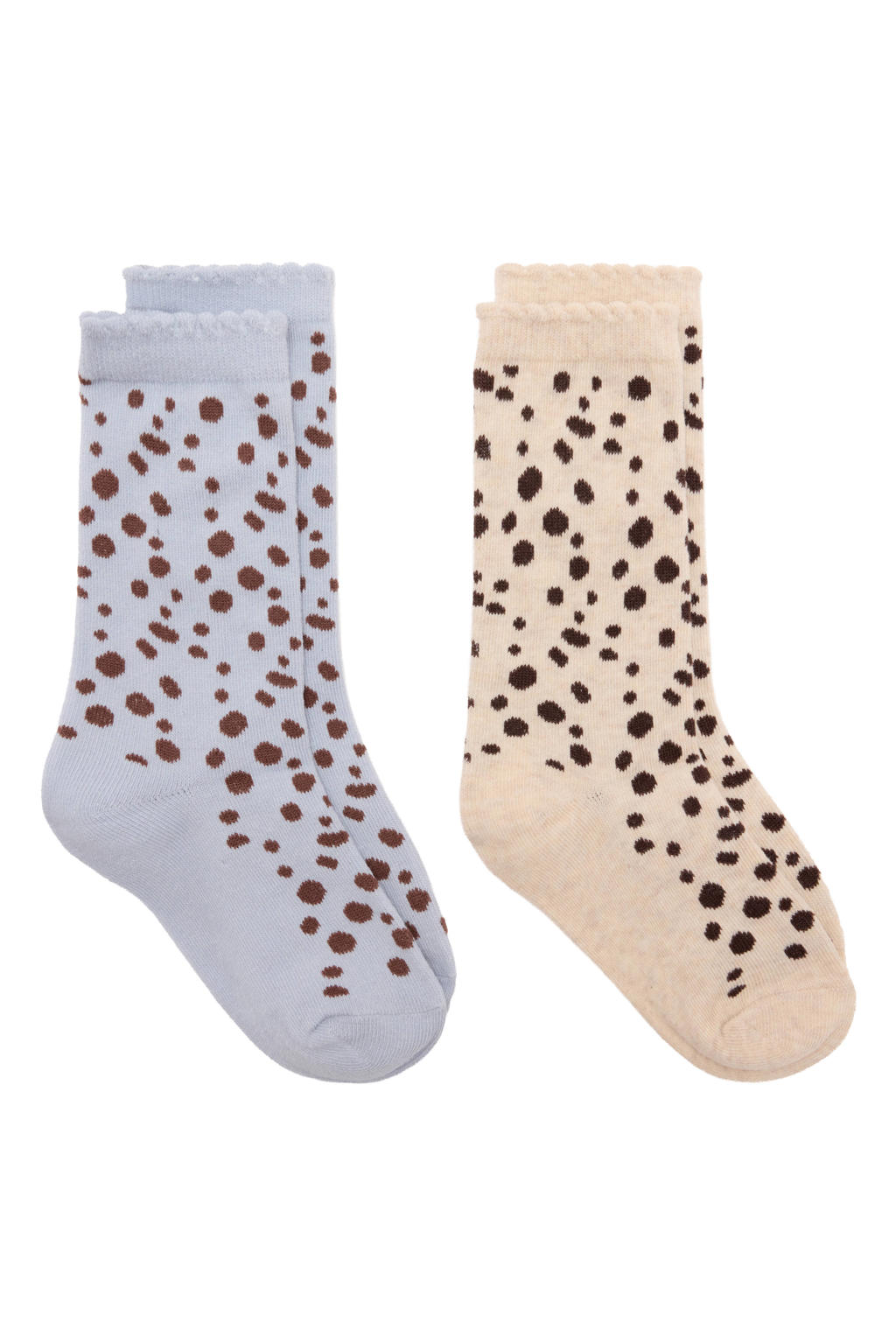 Mango Kids sokken met print - lichtblauw/beige (set van 2)
