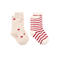Mango Kids gestreepte sokken - ecru/rood (set van 2)