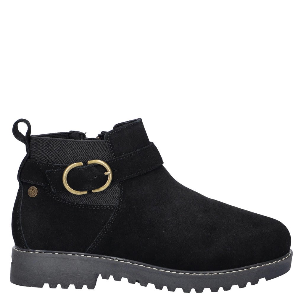 Skechers Arch Fit Marlie suède enkelboots met profielzool - zwart